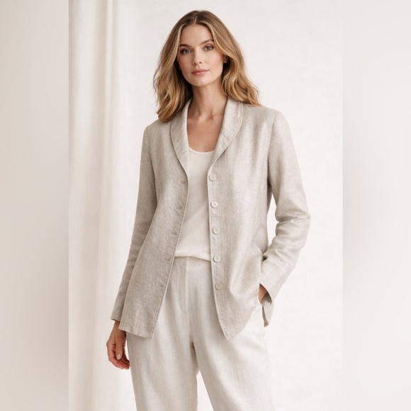 Eileen Fisher Jackets & Blazers - Eileen Fisher Linen Blazer Size Large